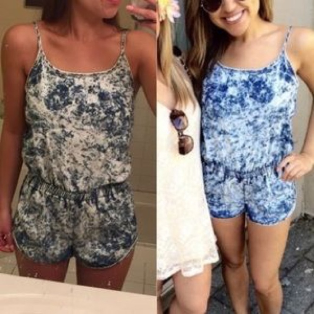 Acid wash romper